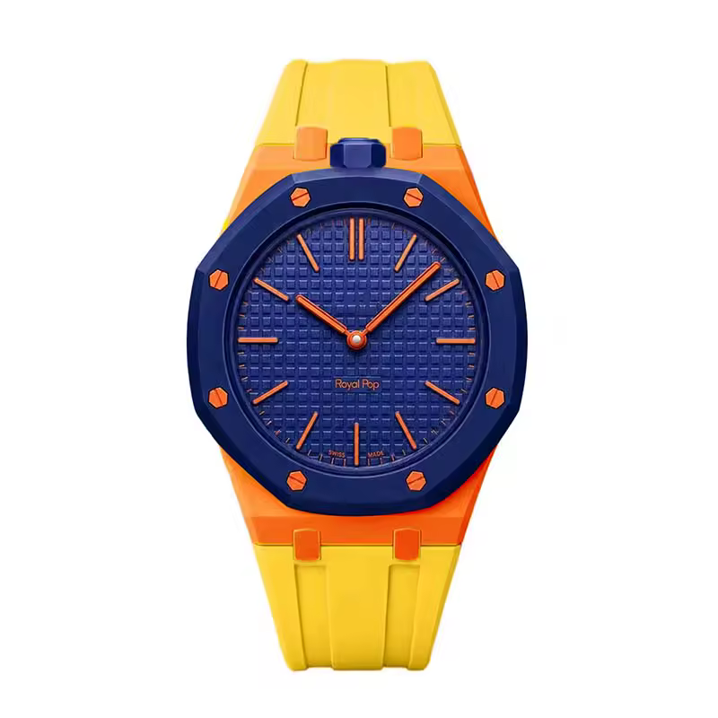 Midi Strap - Winder 12 o'clock — Yellow & Navy