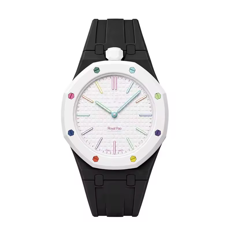 Midi Strap - Winder 12 o'clock — Black & White