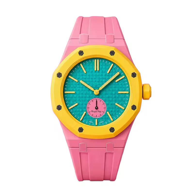 Classic Strap - Winder 3 o'clock — Pink & Yellow